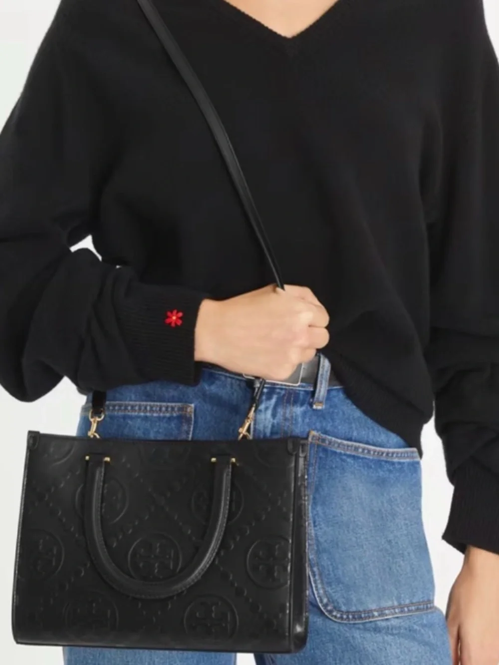 Tory Burch T MONOGRAM TOP-HANDLE EMBOSSED TOTE - Picture 10 of 10